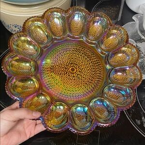 Indiana Carnival Glass Deviled Egg Dish